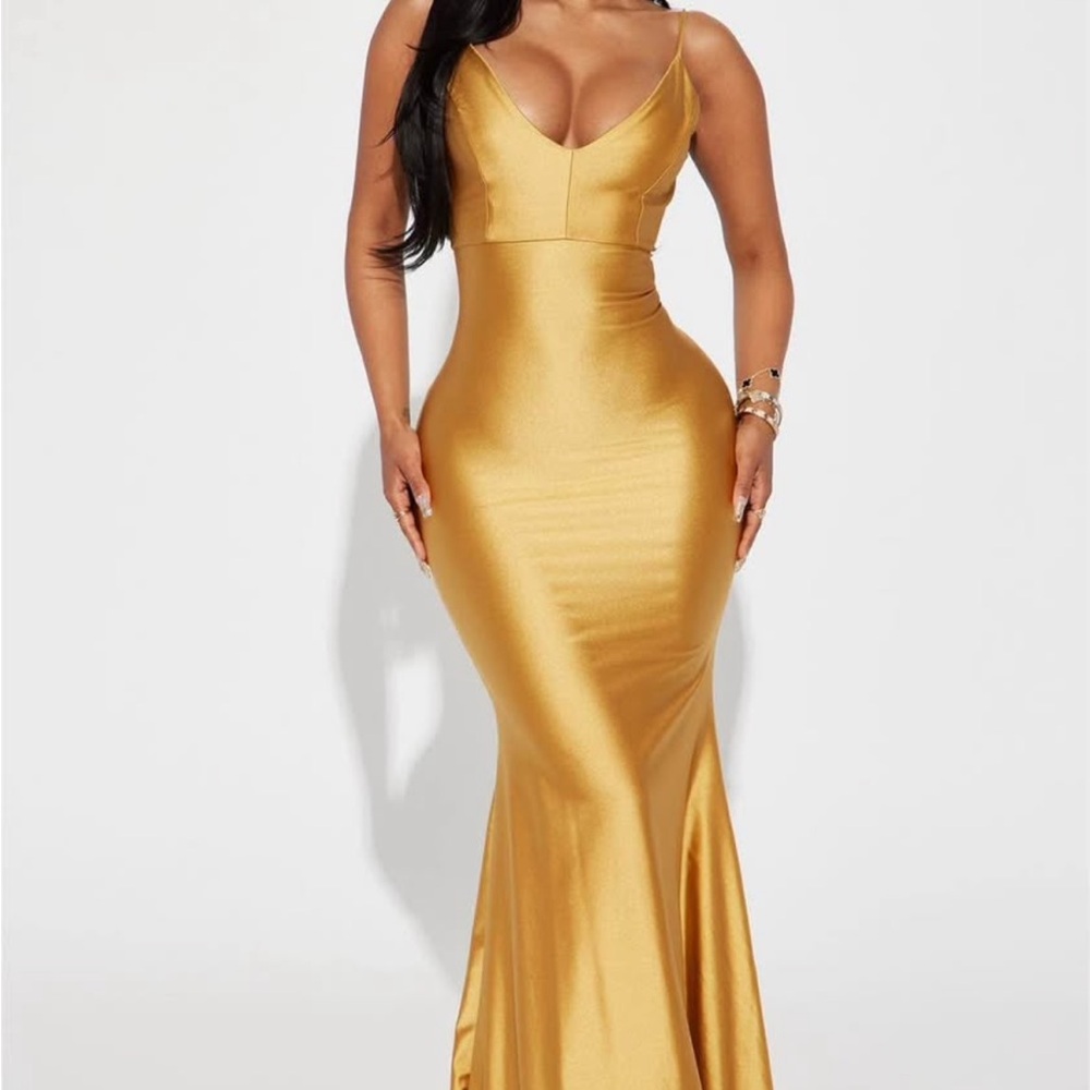 Fashion Nova Gold Maxi Dress